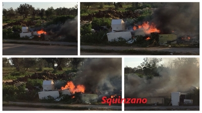 Fiamme in via degli Elettricisti, a fuoco i rifiuti abbandonati: un pericolo per la salute