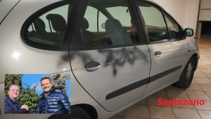 Scritte nere sull’auto della moglie di Lucio Longo. Prime intimidazioni elettorali?