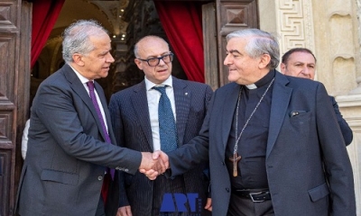 Il Ministro dell&#039;Interno Piantesodi in visita alla Basilica di Santa Croce in Lecce