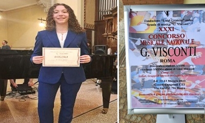 Caterina Solazzo, figlia di squinzanesi, vince per due volte consecutive il primo premio al Concorso Musicale Nazionale &quot;G. Visconti&quot; di Roma