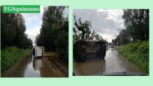 Rocambolesco incidente alle porte di Squinzano: un&#039;auto si ribalta su se stessa