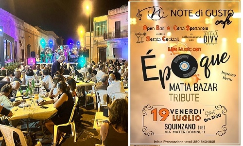 Live Music a Note di Gusto Cafè con Époque Matia Bazar Tribute Band: un nuovo viaggio emozionale tra musica e ottimo cibo