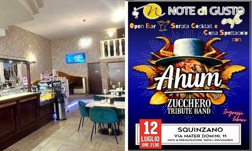 Un altro magico Venerdì in musica a Note di Gusto Cafè con Ahum - Zucchero Tribute Band