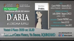 Loredana Ruffilli presenta all&#039;Auditorium in via Brindisi il suo nuovo romanzo “D&#039;aria”